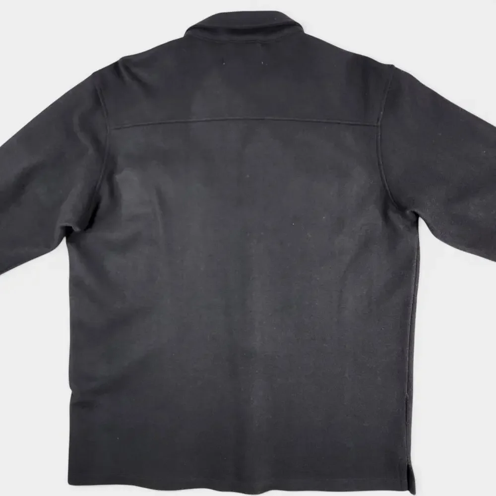 Y2K Banana Republic Wool Shirt Jacket Mens Large Black Military Overshirt Korea